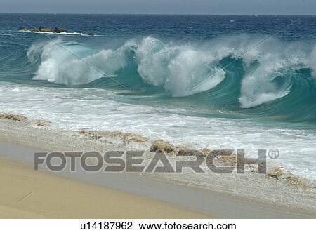 rock, beach, crash, sand, ocean, wave View Large Photo Image Stock Image - rock, beach, crash, sand, ocean, wave. Fotosearch