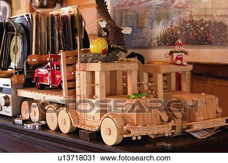 Stock Image - rpm, handmade, 45, vintage, trucks, toy. Fotosearch