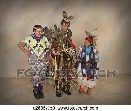 Stock Image - scenic, children, costumes, powwow, kids, natural. Fotosearch