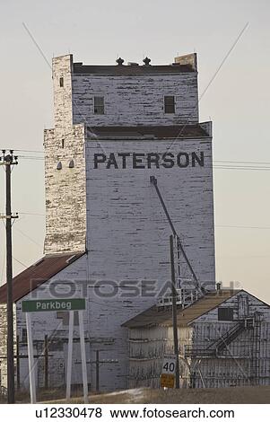 Stock Photo - scenic, wooden, parkbeg, elevator, grain, old. Fotosearch