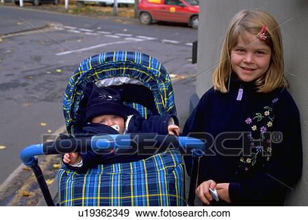 Stock Photo - seen, young, carriage, baby, girl, people. Fotosearch