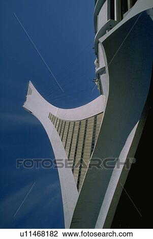 Stock Image - skyscraper, park, canada, montreal, tower, olympic. Fotosearch