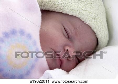 Stock Image - sleep, released, sleeping, girl, infant, model. Fotosearch