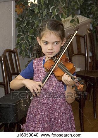 small, girl, musician, playing, play, violin View Large Photo Image Stock Image - small, girl, musician, playing, play, violin. Fotosearch
