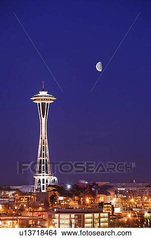 Picture - space, quarter, stands, needle, seattle. Fotosearch