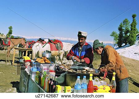 Stock Photo - stall, himalayas, hamburger, burger, indian, himachal. Fotosearch