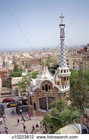 stand, two, gaudi, built, houses, one View Large Photo Image Stock Image - stand, two, gaudi, built, houses, one. Fotosearch