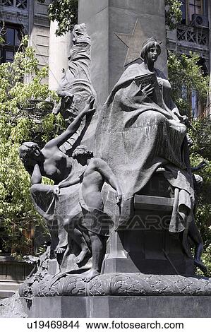 Picture - statue, travel, chile, santiago, base. Fotosearch