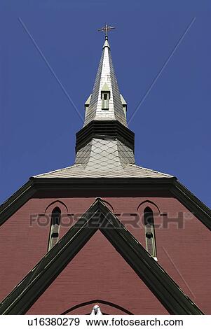 Stock Photo - steeple, southwestern, historic, town, small, church. Fotosearch