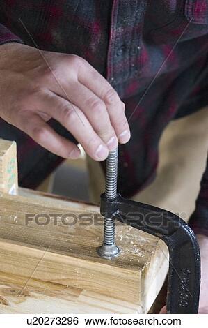 Stock Photograph - straight, clamping, make, board, guide, carpenter. Fotosearch