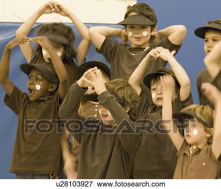Stock Photo - students, performing, age, racially. Fotosearch