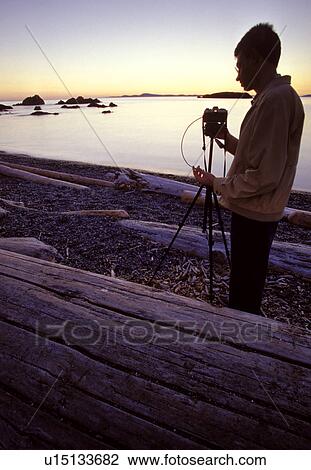 Stock Image - sunset, released, sky, washington, dusk, model. Fotosearch