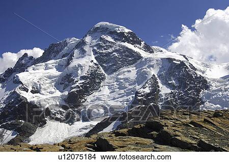 Picture - switzerland, mt, valais, zermatt, breithorn, mount. Fotosearch