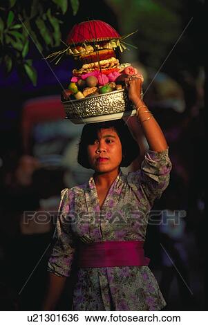 Stock Photograph - temple, bali, going, galungan, balinese, asia. Fotosearch