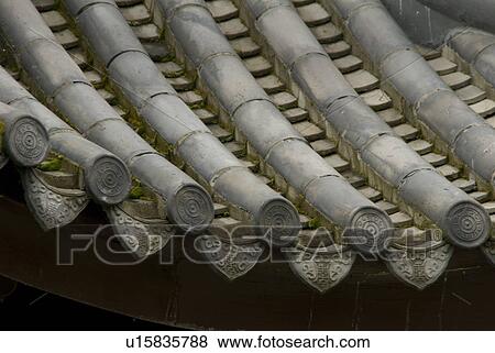 Stock Photo - tile, roof, ornamental, architecture, building, chinese. Fotosearch
