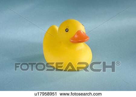 Stock Image - toy, bill, rubber, orange, duck, beak. Fotosearch