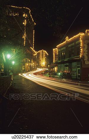 Stock Photo - traffic, springs, eureka, downtown, night. Fotosearch