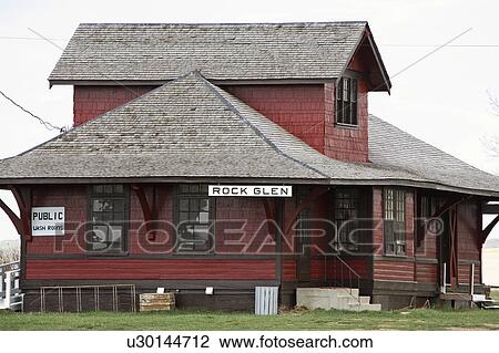Stock Image - train, saskatchewan, station, rockglen. Fotosearch