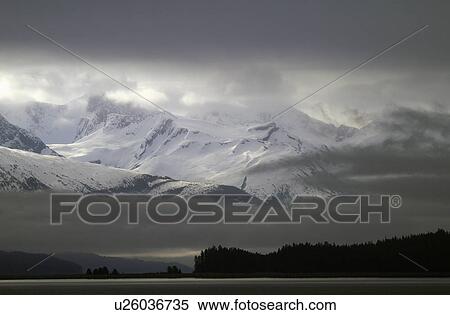 Stock Photography - travel, peaks, tourism, usa, alaska, snowcovered. Fotosearch