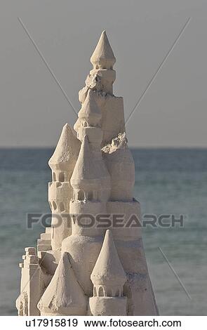 Stock Photo - usa, sandcastle, florida, scenic, beach, marvelous. Fotosearch