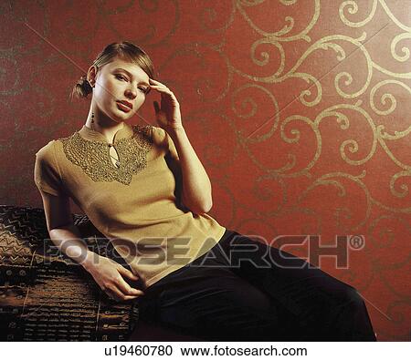 Stock Image - use, beautiful, editorial, office, secretary, young. Fotosearch