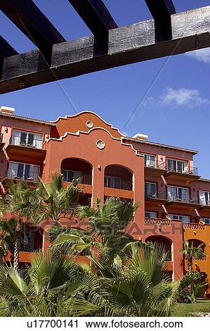 Stock Image - view, beach, hotel, colonial, front. Fotosearch