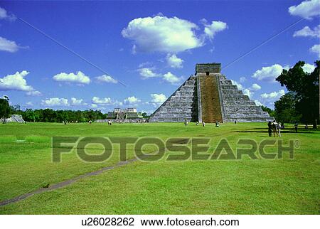 Stock Image - visiting, showing, itza, chichen, tourists. Fotosearch