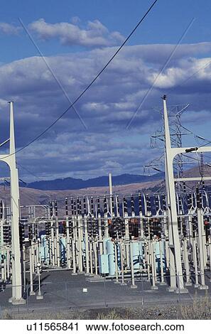 Stock Image - washington, coulee, river, columbia, dam, grand. Fotosearch