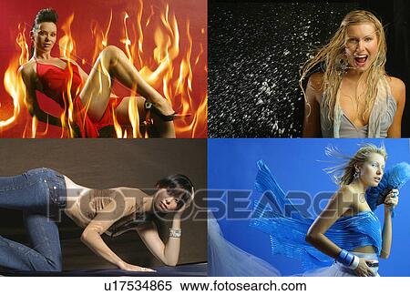 Stock Photography - water, elements, wind, fire, earth, four. Fotosearch