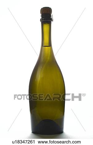 Stock Image - white, glass, wine, sparkling, bottle. Fotosearch
