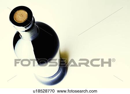 Stock Image - white, vin, glass, wine, bottle. Fotosearch