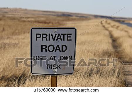 Stock Image - wildlife, sign, lake, eyebrow, entrance, road. Fotosearch
