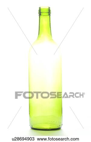 Stock Image - wine, vin, glass, bottle, empty. Fotosearch