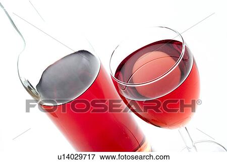 Stock Photo - wine, vino, vin, glass, rose. Fotosearch