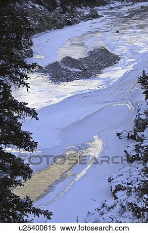 Stock Photography - winter, open, rive, creek, water, ice. Fotosearch