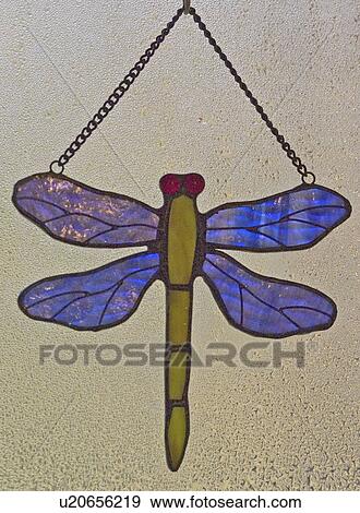Stock Photo - wisconsin, glass, cable, fly, dragon, stained. Fotosearch