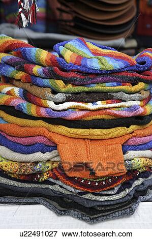 Stock Photo - wool, town, market, sweaters, colorful. Fotosearch
