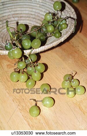 Stock Image - accessory, grapes, bunch, food, fruit, green. Fotosearch