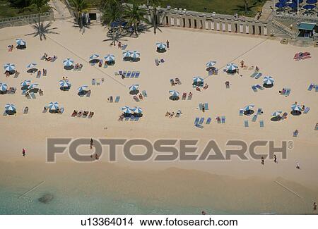 Picture - aerial, beach, bermuda, shore, south, elbow. Fotosearch