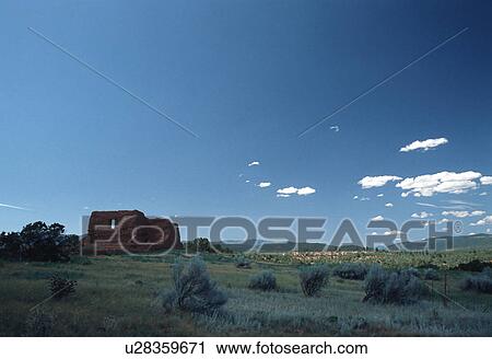 Stock Image - aged, new, ruins, hispanic, mexico, scenic. Fotosearch