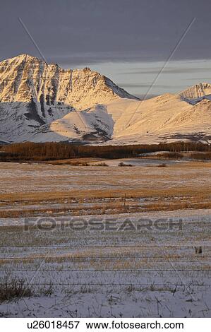 Stock Photo - alberta, covered, rocky, winter, mountains, snow. Fotosearch