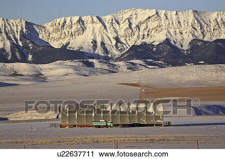 Stock Image - alberta, mountains, covered, snow, winter, rocky. Fotosearch