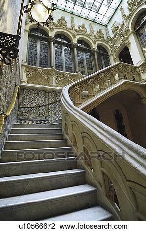 Stock Image - architect, quadras, designed, building, modernist, palau. Fotosearch