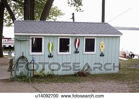 Stock Image - ashby, lure, boathouse, decorating, artwork, fishing. Fotosearch