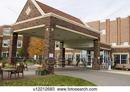 Stock Image - assisted, minnesota, providing, home, masonic, entrance. Fotosearch