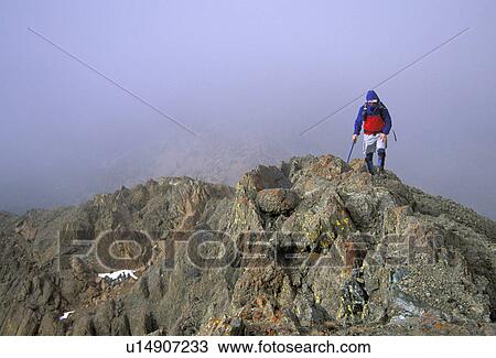 Stock Image - backpacking, released, cascade, wenatchee, hiking, model. Fotosearch