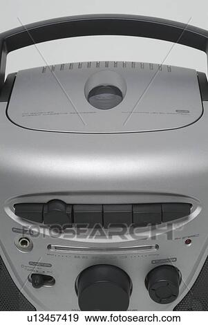Stock Photo - boombox, up, system, sound, portable, close. Fotosearch