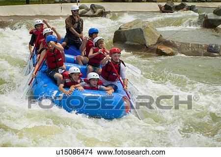 Picture - boys, whitewater, fun, having, two. Fotosearch