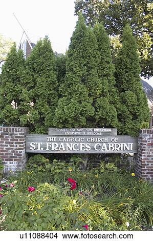 cabrini, sign, francis, church, catholic, courtyard View Large Photo Image Picture - cabrini, sign, francis, church, catholic, courtyard. Fotosearch