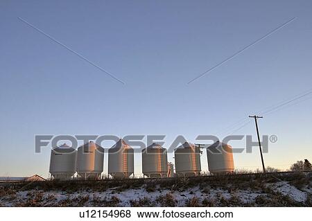 Stock Photo - canada, bethune, saskatchewan, scenic, elevator, silos. Fotosearch